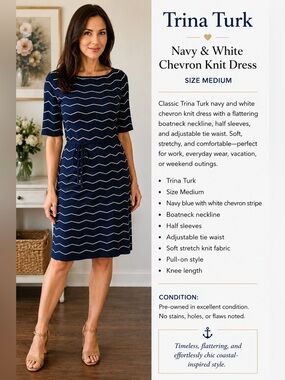 Trina Turk Cabana Blue Knit Dress